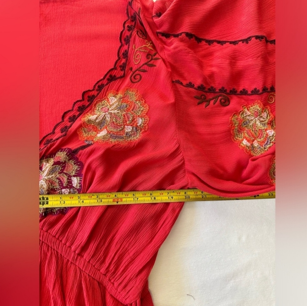 Free PEOPLE CORA CORAL RED DRESS - Picture 6 of 7